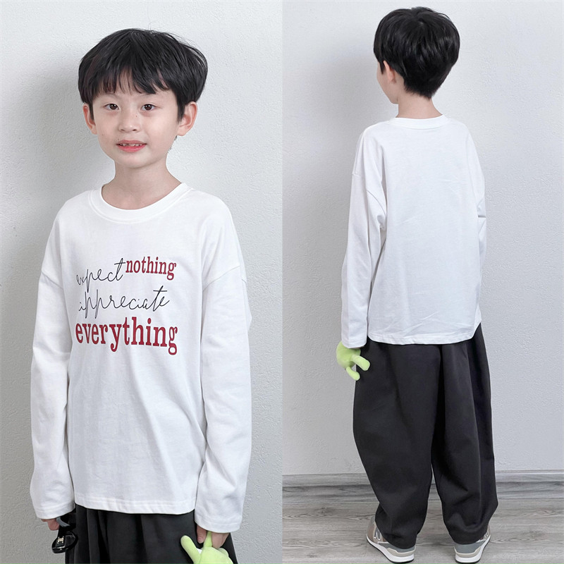 童妈定制男女童韩版宽松纯棉软白色nothing复古字母韩版T恤春秋装,童装/婴儿装/亲子装,T恤,淘宝优惠券,粉丝福利购,淘宝优惠卷