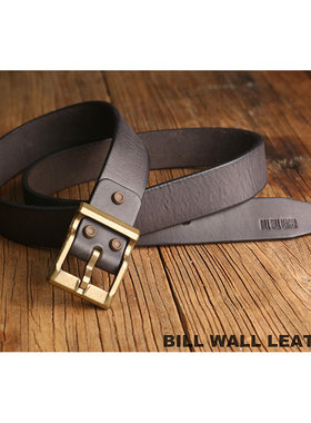 BILL WALL LEATHER 男士皮带头层牛皮皮带美式复古植鞣革美鞍腰带