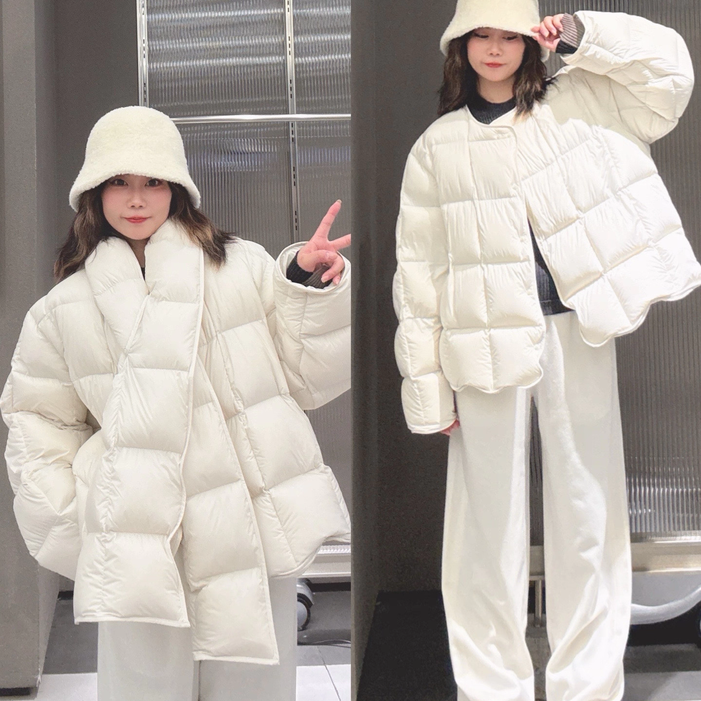 静茹羽绒服女短款加厚保暖白鸭绒保暖羽绒服外套(配围巾)18磊