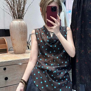 静茹2天然色织苎麻自带透气机理与柔和光泽荡领小衫 G322 YS380