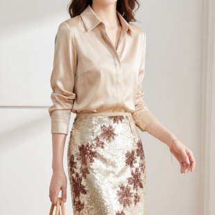 t916 不含上衣 静茹原创26年春款 极简大牌老钱亮片百搭半身裙