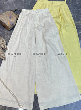 26年夏上新极简大牌老钱新中式xian货提花后松紧阔腿长裤休闲裤(