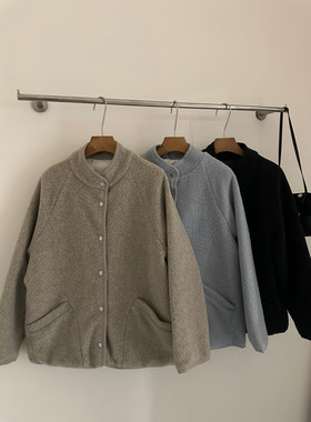 一善服饰冬上新韩系氛围感圈圈毛立领90白鸭绒保暖羽绒服外套(充