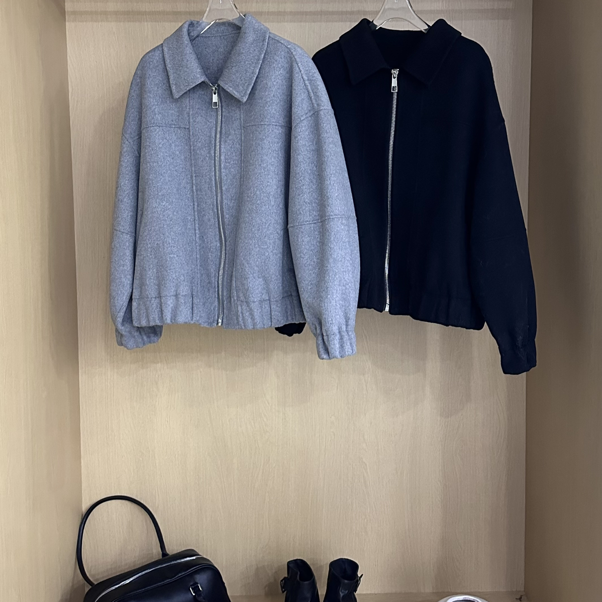 静茹小众领外套冬季休闲百搭羊毛外套（含70绵羊毛）TKZC988