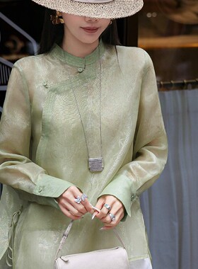 静茹2026春上新真丝提花国风小衫(含100真丝)YS59-G230