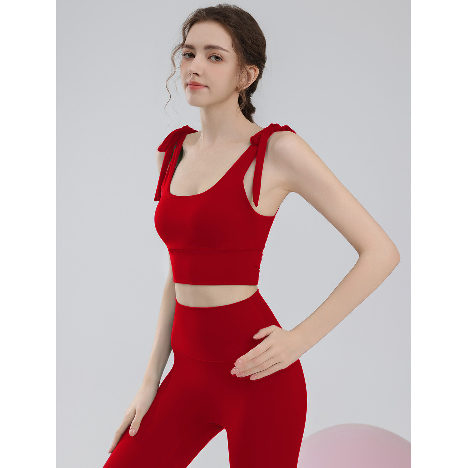 瑜伽服运动背心套装女高强度防震绑带交叉美背文胸内衣提臀健身裤