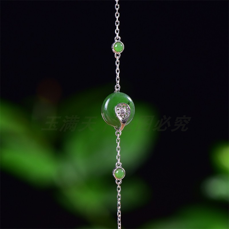 和田玉碧玉平安扣福手链手环