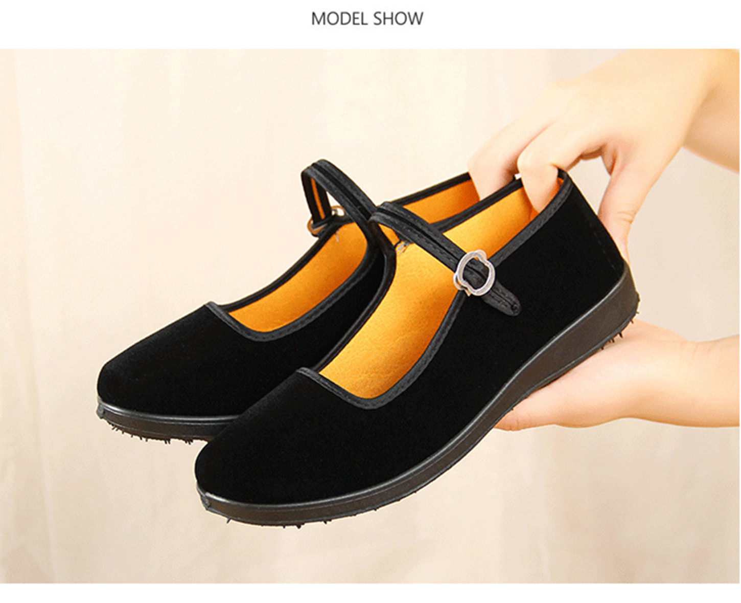 春夏秋冬季北京中老年人平绒布鞋女太太奶奶妈妈平底搭扣酒店工作