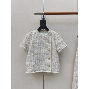 高贵气质体肌理感精致感短外套 半裙套装