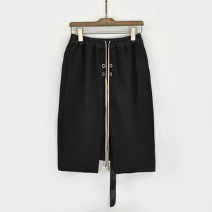 RO暗黑风春夏新款复线短裤金属环扣装饰透气休闲百搭飘带哈伦短裤