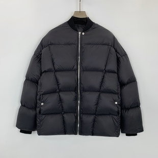 暗黑风羽绒服R025新款 羽绒服外套 绗线设计简约宽松加厚男女同款