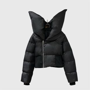羽绒外套 羽绒服立领设计感蓬松御寒保暖女士短款 暗黑RO风格 新款