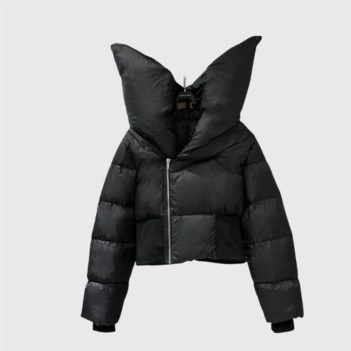 暗黑RO风格新款羽绒服立领设计感蓬松御寒保暖女士短款羽绒外套