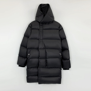 宽松羽绒服廓形加厚羽绒服外套 长款 暗黑风格 冬季