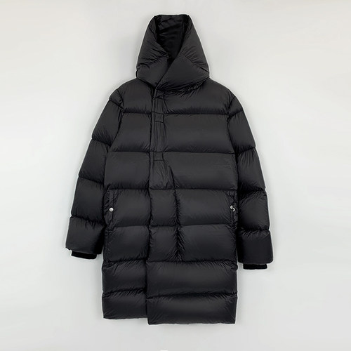 暗黑风格冬季长款宽松羽绒服廓形加厚羽绒服外套