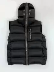 Dark Ro Style New Long Zipper Hooded down Jacket Vest Regular Wide Thickened Coat