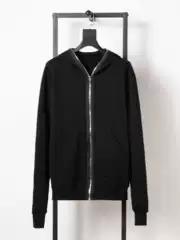 Dark Series Autumn Long Zipper Slim-Fit Hoodie Long-Sleeve Knit European and American Style Hooded Sweatshirt Jacket for Men