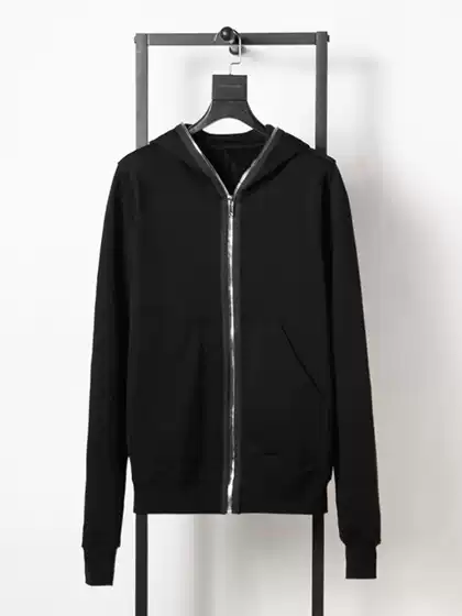 Dark Series Autumn Long Zipper Slim-Fit Hoodie Long-Sleeve Knit European and American Style Hooded Sweatshirt Jacket for Men