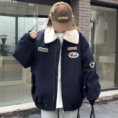 美式复古羊羔毛外套女冬