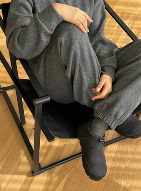 水之心面包鞋包头厚底半拖鞋休闲鞋外穿女2025冬保暖加绒百搭