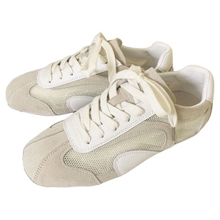 首尔lucia简约百搭复古休闲网眼透气平底真皮凉鞋 女2026夏 德训鞋