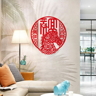 锦马纳福财源广进2026新款马年新年福字門貼进门迎门墙大福字窗花