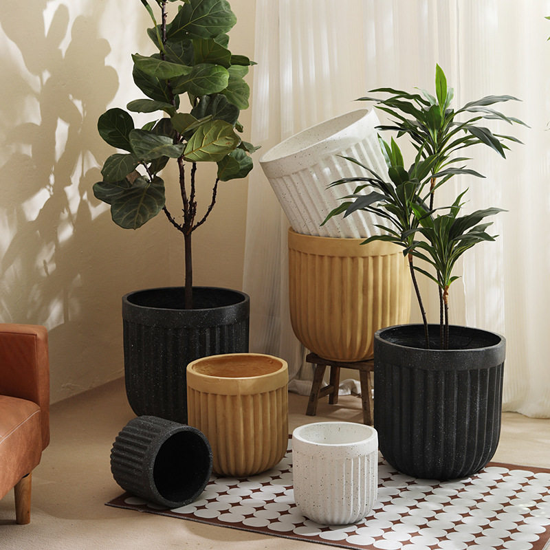 仿古陶瓷花盆多肉家居绿植创意简约室内外摆件圆形欧式园艺花盆