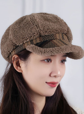 帽子新款八角帽时尚保暖英伦贝雷帽复古百搭画家冬季秋冬鸭舌女帽