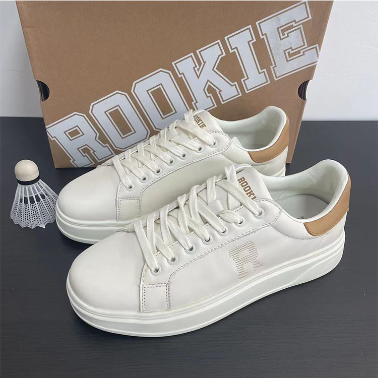 系带男圆头厚底板鞋低帮厚底增高