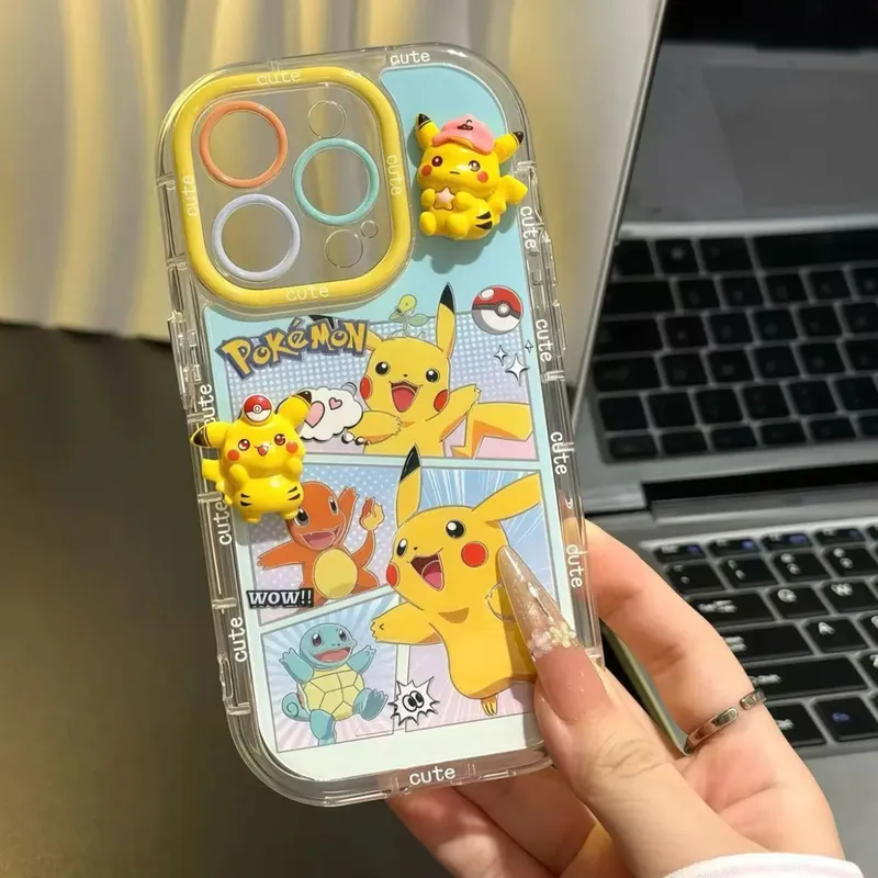 可爱皮卡丘适用苹果16羽纱奶油手机壳iPhone15promax卡通14/13个