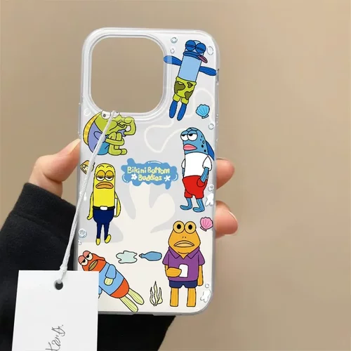单层休闲比奇堡适用iphone16pomax苹果15pr手机壳14新款13卡通12