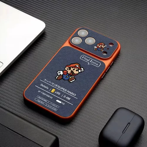 像素马里奥苹果适用iPhone17promax手机壳16pro15plus小羊皮14pro