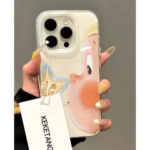 单层星星小人适用iphone16pomax苹果15pr手机壳14新款13卡通12