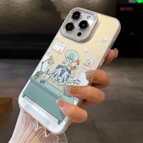 打工章鱼哥适用iPhone17promax16plus彩银15手机壳1413苹果12个性