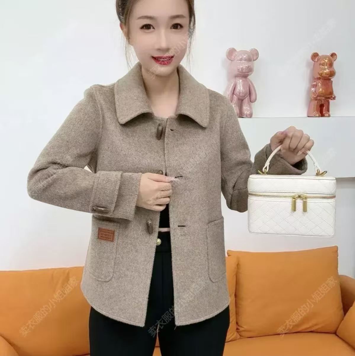 淑女气质百搭洋气妈妈装羊毛呢子2025秋冬新款双面绒大衣外套短款