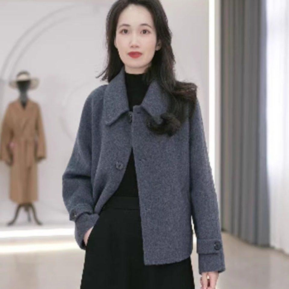 2026春季高档双面绒大衣简约羊毛短款毛呢外套女妈妈装双面呢大衣,女装/女士精品,毛呢外套,淘宝优惠券,粉丝福利购,淘宝优惠卷