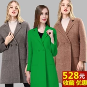 Mùa xuân và mùa thu 2019 mới của phụ nữ áo khoác cashmere hai mặt cao cấp, len, tự mặc cổ áo phù hợp với cổ áo - Áo len lót đôi