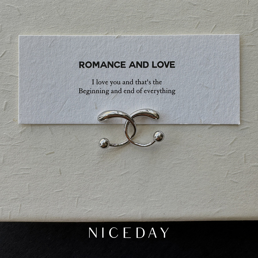 Niceday耳饰999足银水滴圆珠个性螺丝款百搭气质养耳洞防过敏耳钉