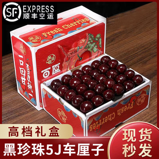 智利进口车厘子礼盒装桑提娜4J/5J/黑珍珠大樱桃新鲜水果santina