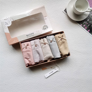 曼娜2338莫代尔贴身舒适透气女士青年蚕丝底档高弹三角裤五条盒装