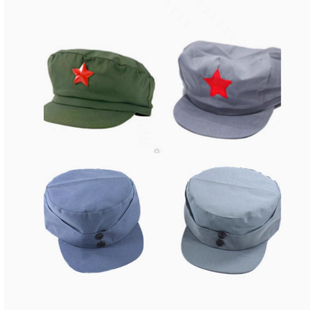 五角星帽子八角帽红星照耀红五星帽儿童帽大人帽子八路军新四军