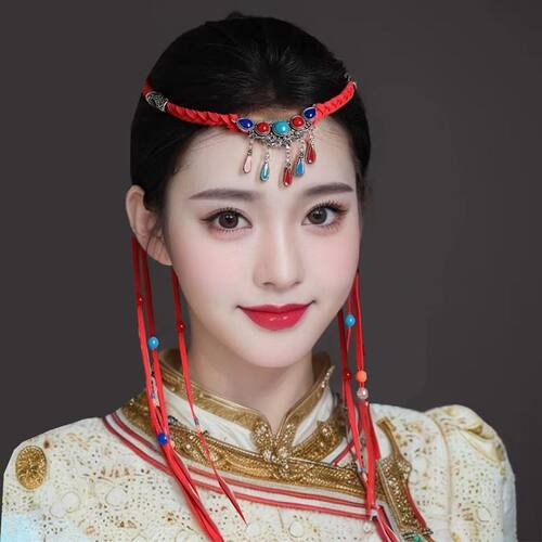 蒙古风民族风项链手工编织绳彩
