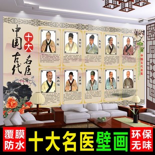 中国古代十大名医挂图名人名医画像中医文化养生医院宣传海报挂画