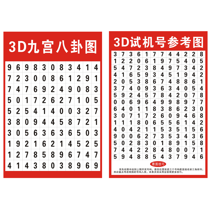 3d九宫八卦图试机号福彩贴纸