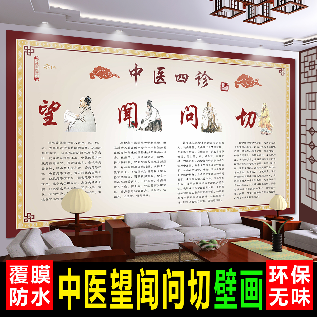 四诊望闻问切挂图墙贴