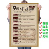 中医九种体质辨识养生馆装 饰画排体内濕气重淤堵艾灸拔罐墙贴挂图