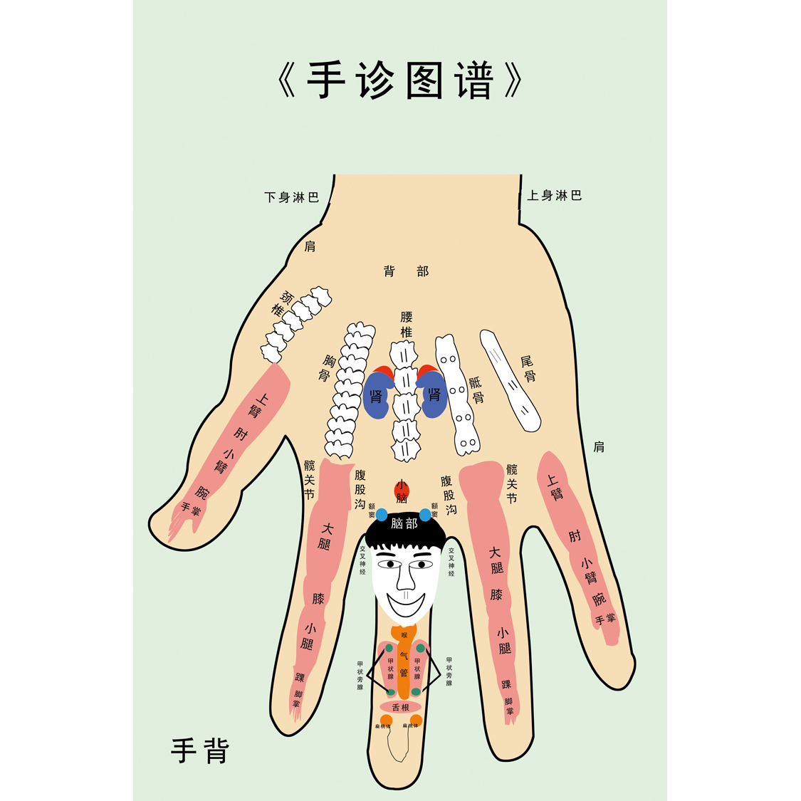 中医手诊图养生馆宣传海报装饰挂图肩颈保养护理美容店定制宣传画