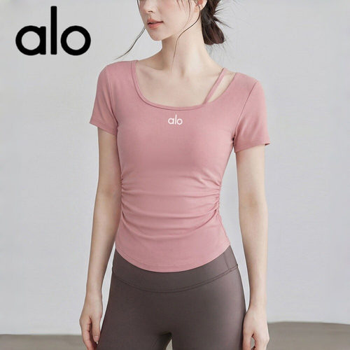 AIo瑜伽服女夏季运动短袖跑步t恤
