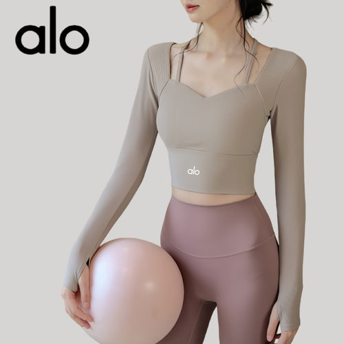 AIo带胸垫瑜伽运动长袖健身