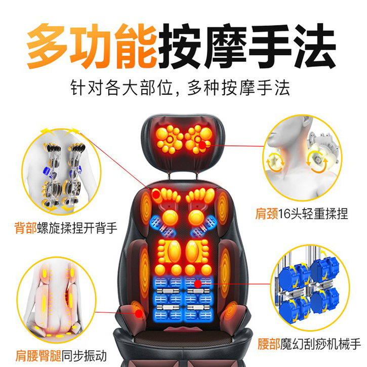 本博肩颈椎按摩器仪颈部腰部背部腰椎多功能靠垫全身揉捏家用椅垫